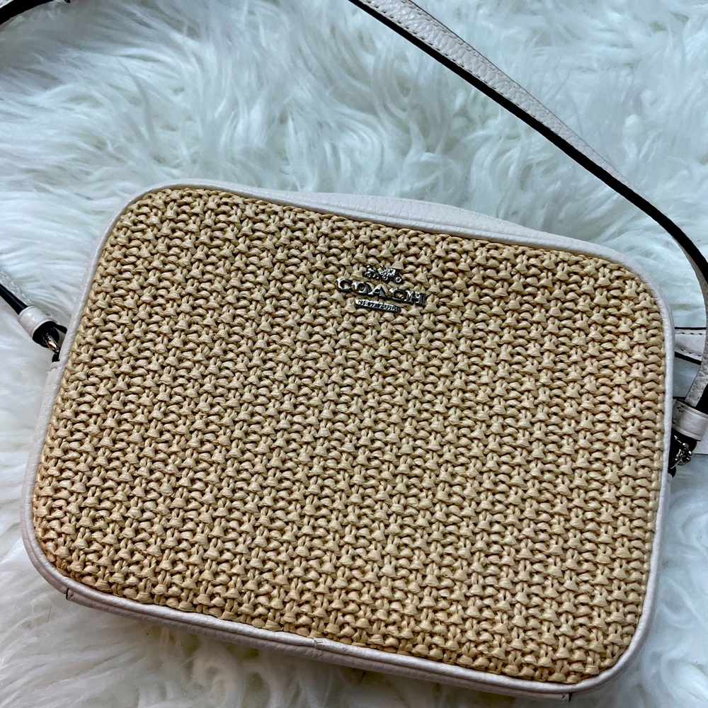 Coach straw crossbody bag